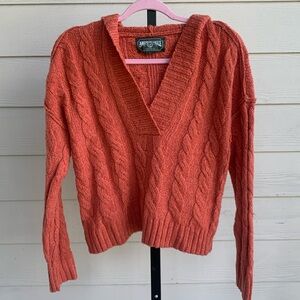American eagle cableknit oversized hooded sweater xs